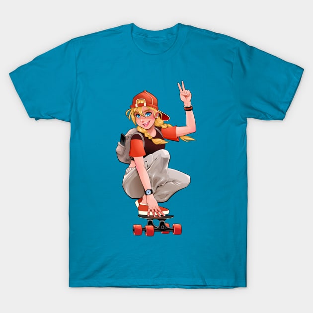 Skater Girl T-Shirt by ddraw